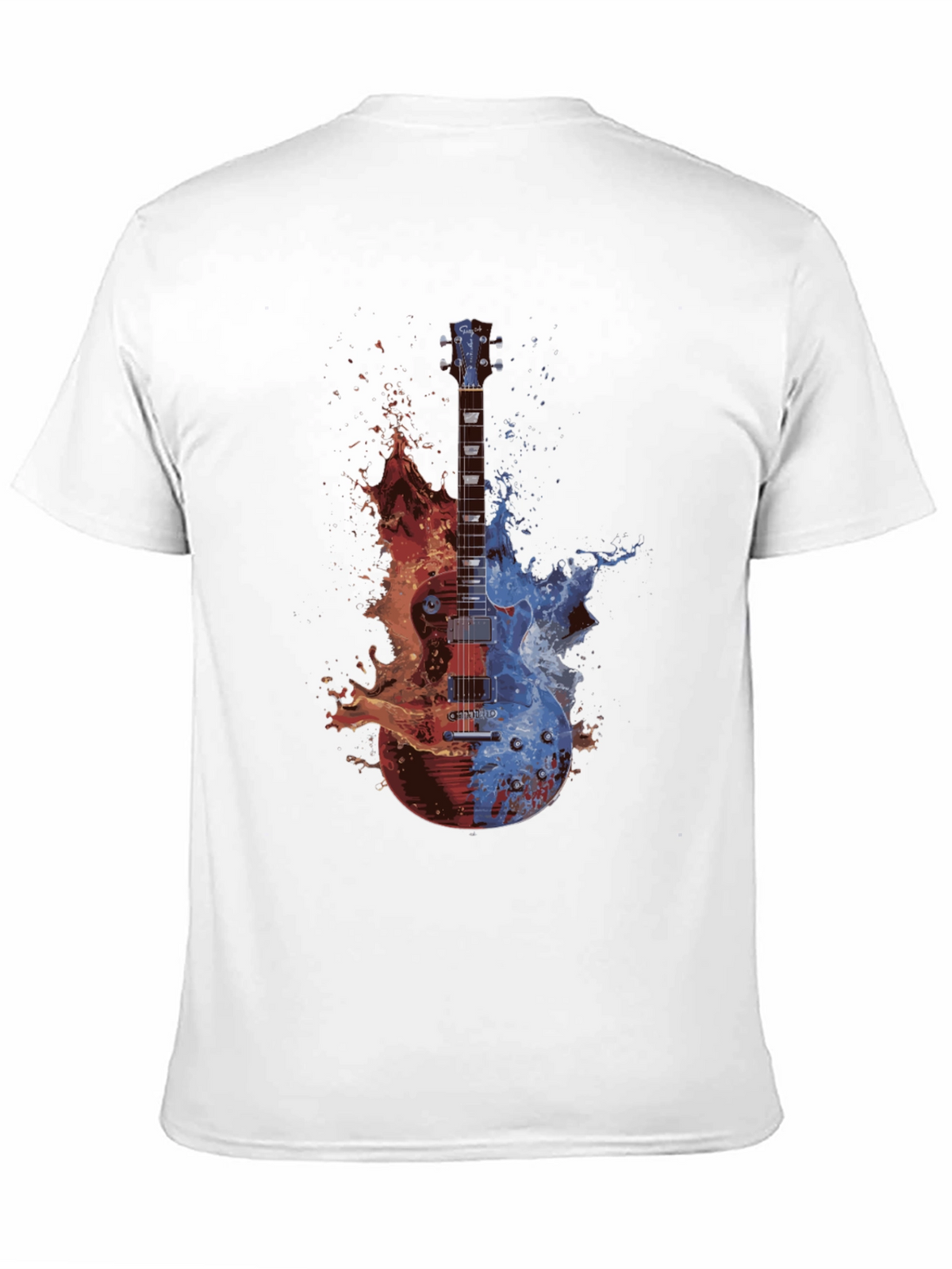 Fire and Ice Guitar Graphic T-Shirt