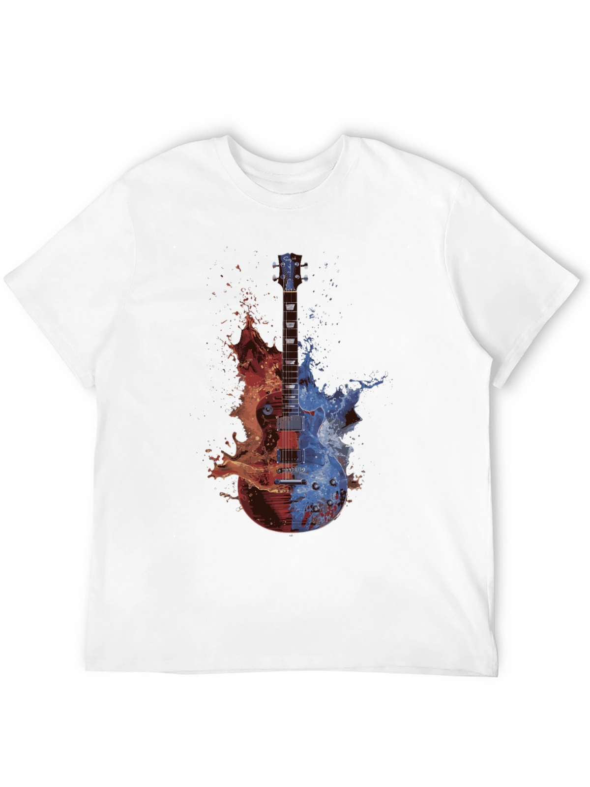 Fire and Ice Guitar Graphic T-Shirt
