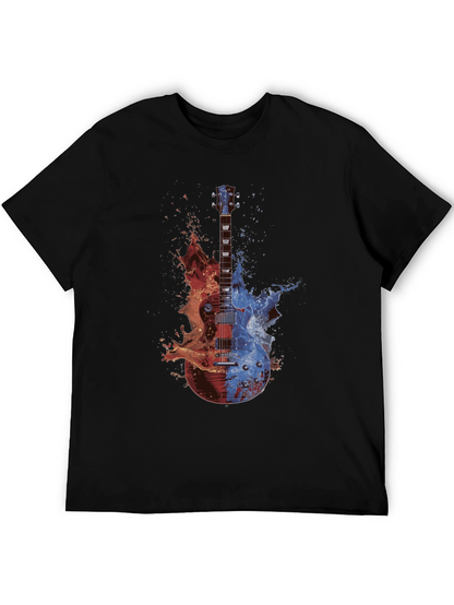 Fire and Ice Guitar Graphic T-Shirt