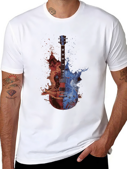 Fire and Ice Guitar Graphic T-Shirt