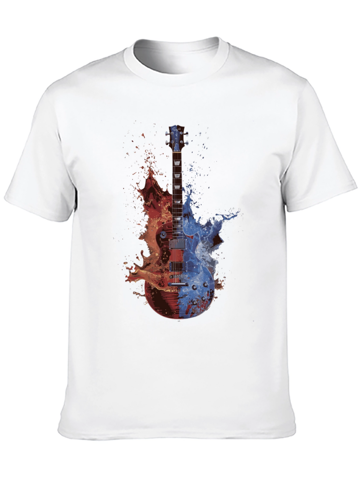 Fire and Ice Guitar Graphic T-Shirt
