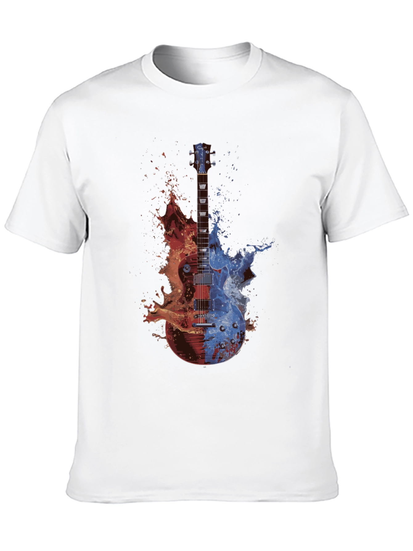 Fire and Ice Guitar Graphic T-Shirt