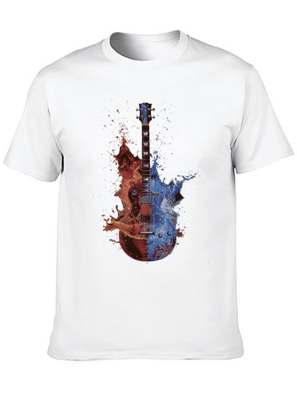 Fire and Ice Guitar Graphic T-Shirt