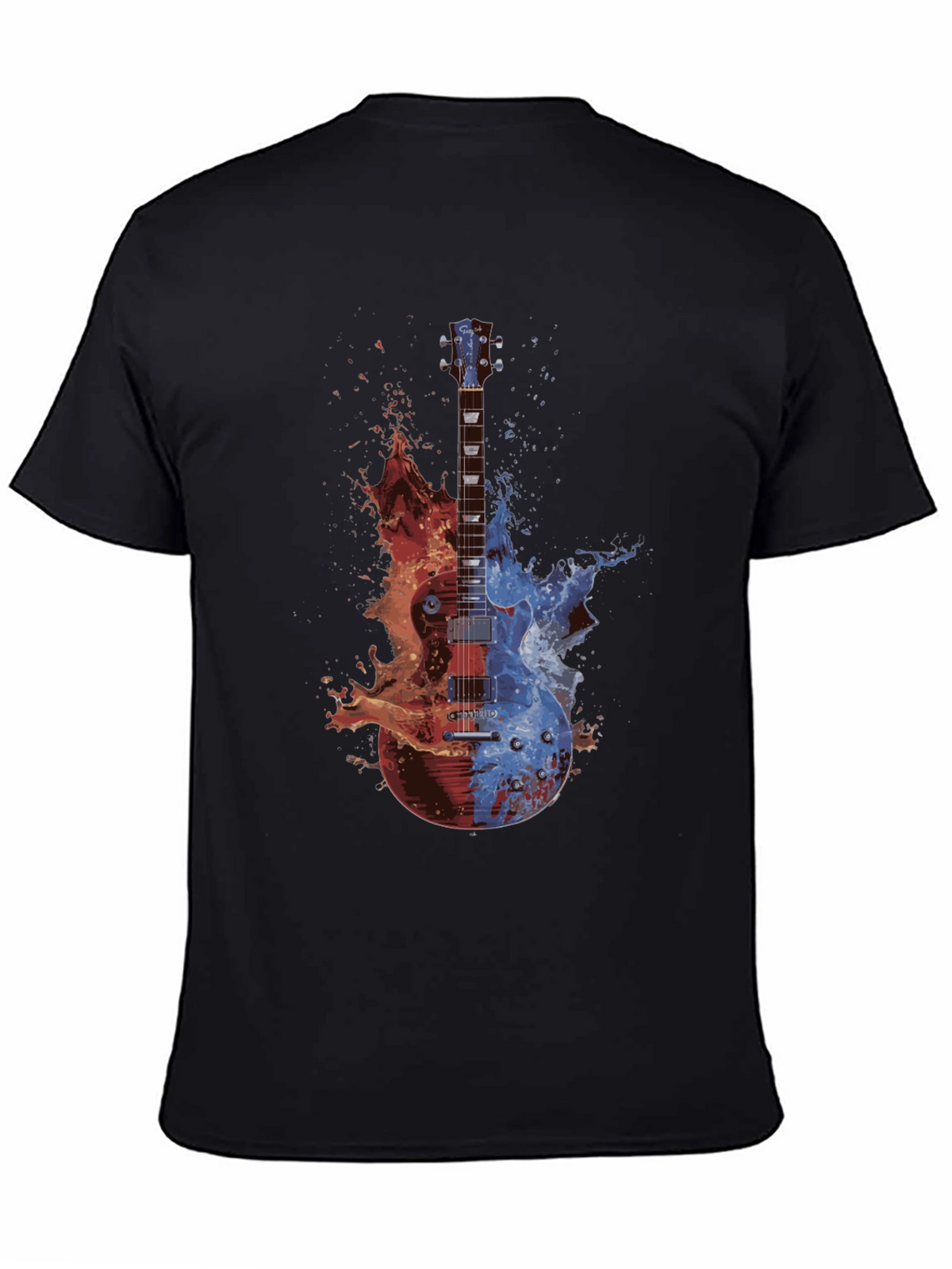 Fire and Ice Guitar Graphic T-Shirt