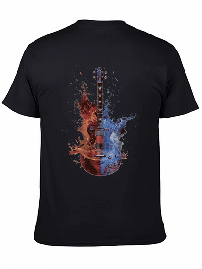 Fire and Ice Guitar Graphic T-Shirt