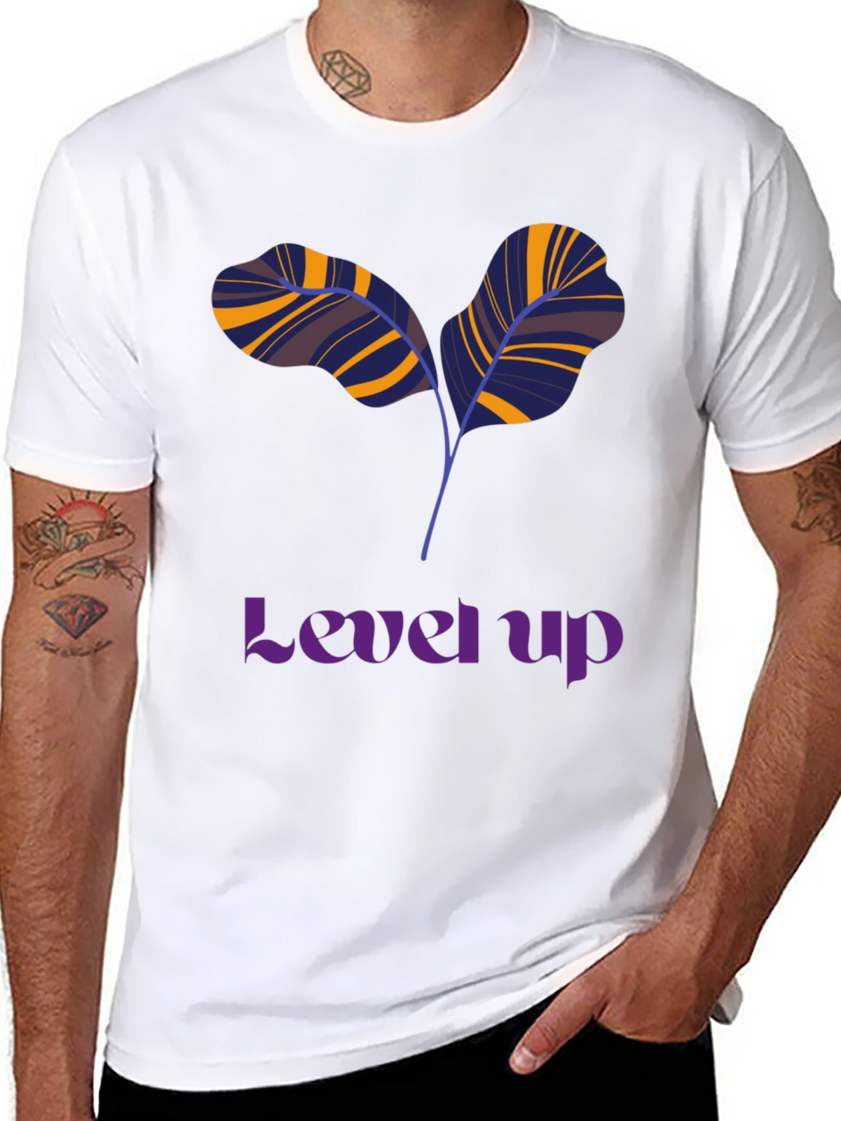 Level Up T-Shirt: Unique Leaf Design