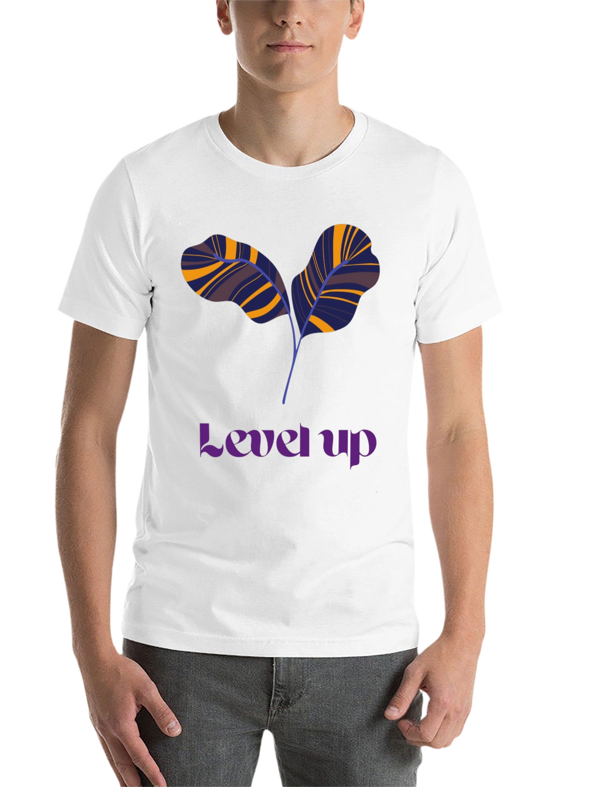 Level Up T-Shirt: Unique Leaf Design