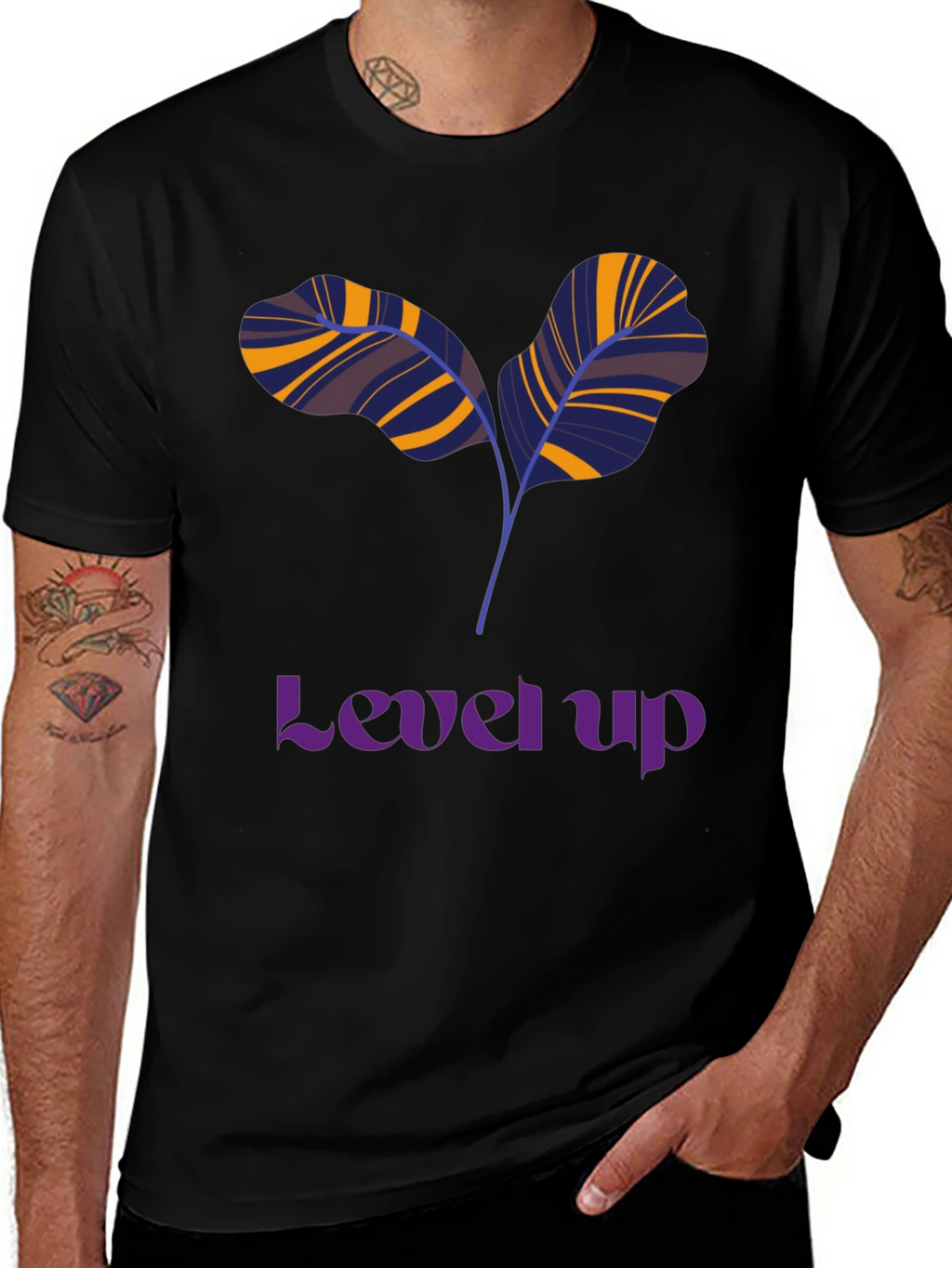 Level Up T-Shirt: Unique Leaf Design
