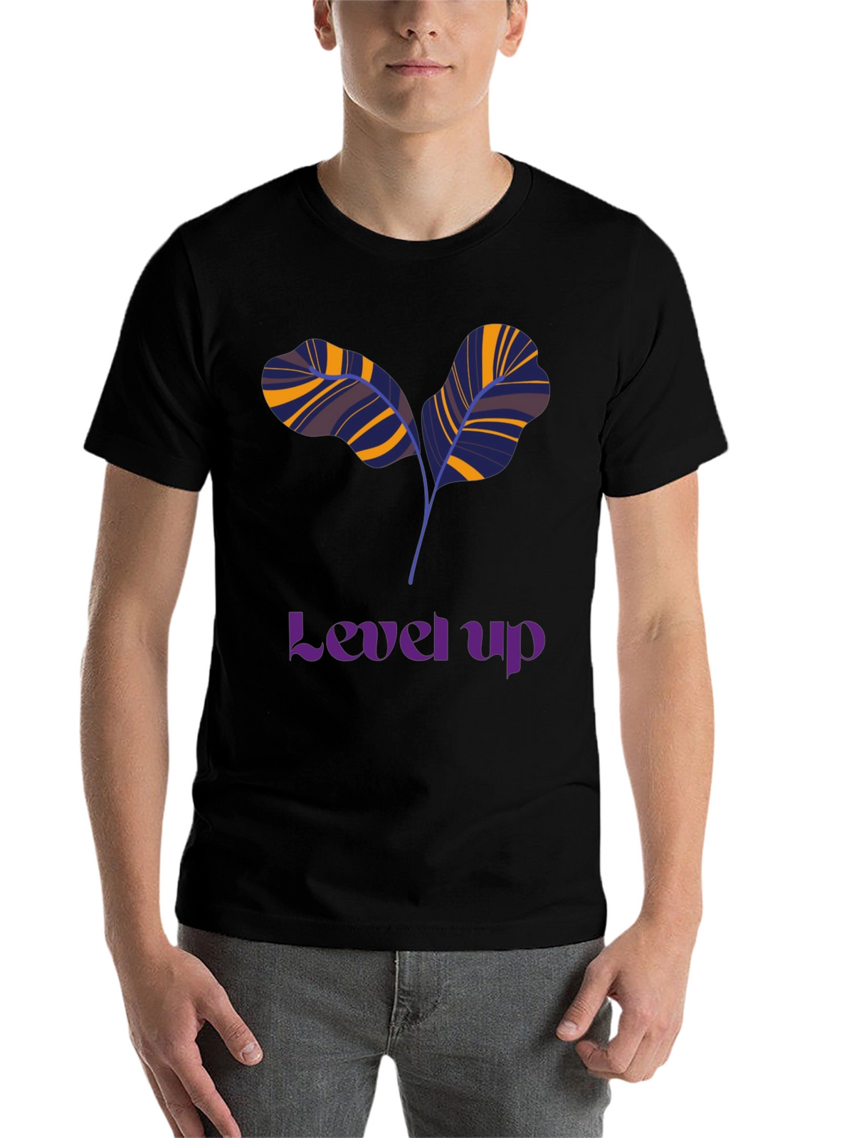 Level Up T-Shirt: Unique Leaf Design