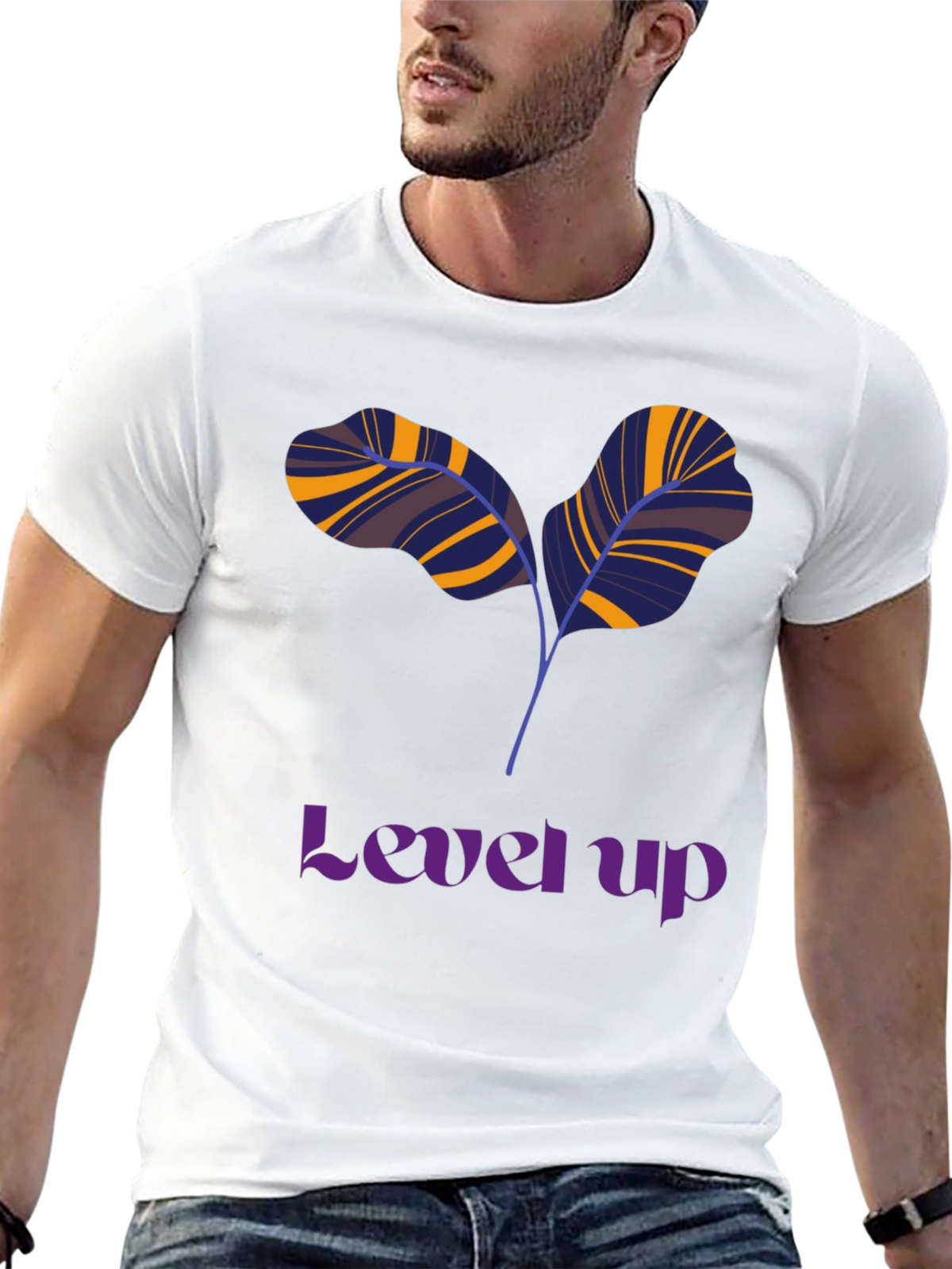 Level Up T-Shirt: Unique Leaf Design