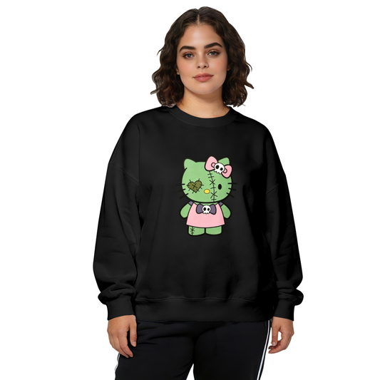 Spooky Zombie Hello Kitty Gothic Crewneck Sweatshirt