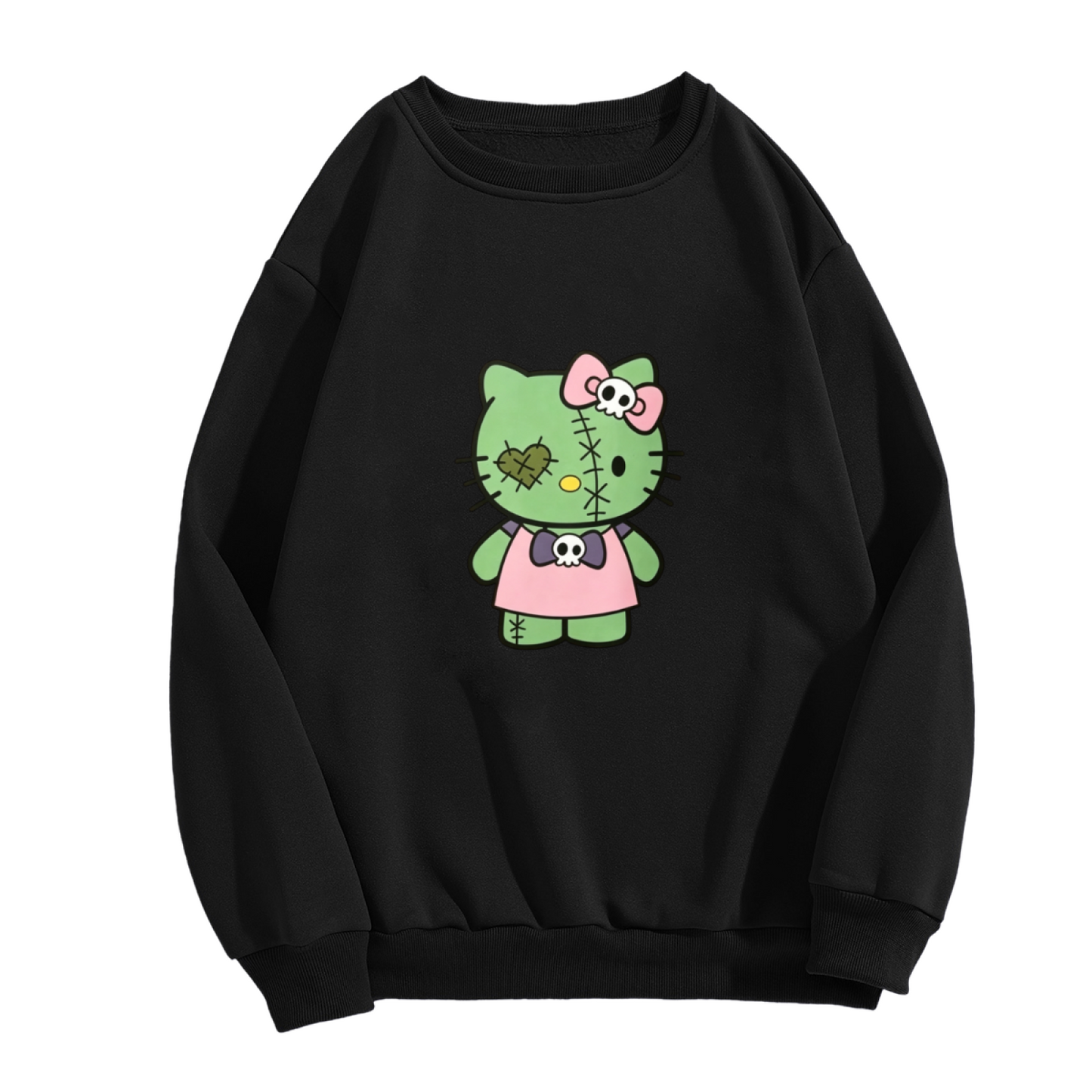 Spooky Zombie Hello Kitty Gothic Crewneck Sweatshirt