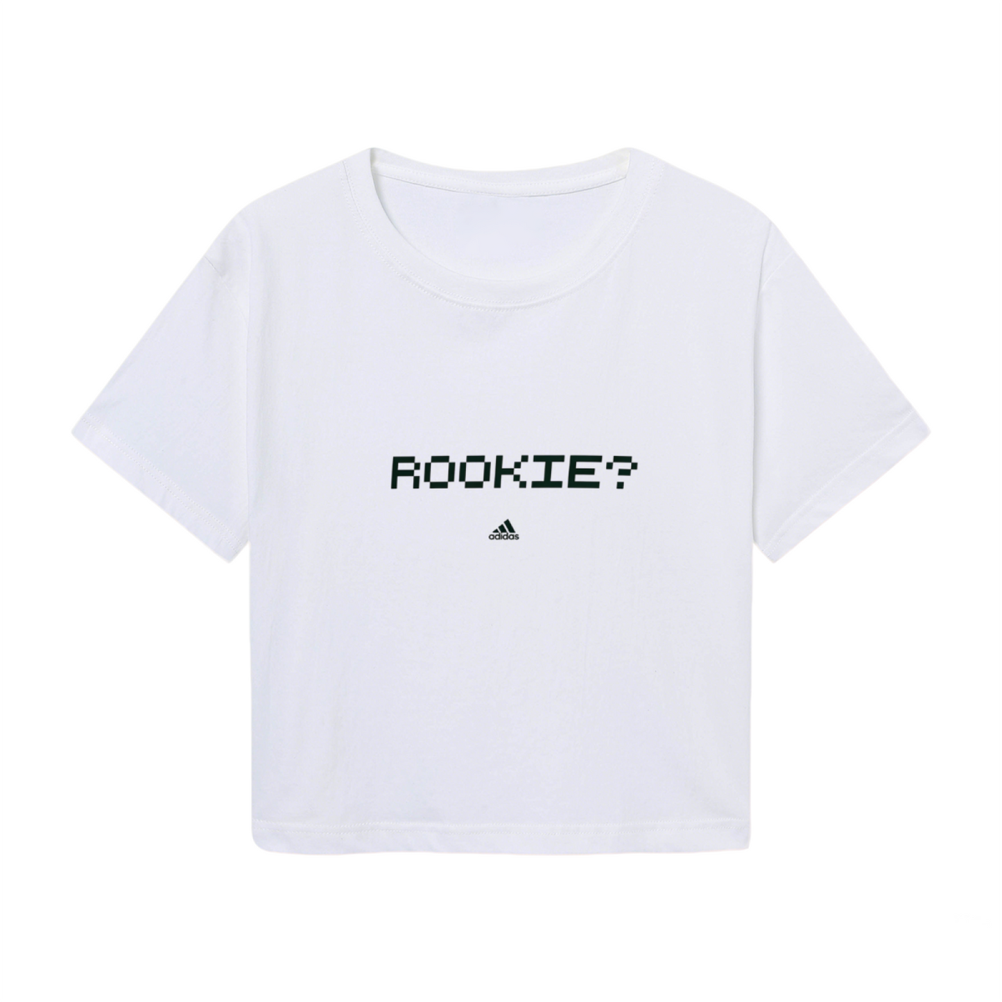 Rookie Pixel Letter Print Streetwear Crop Tee