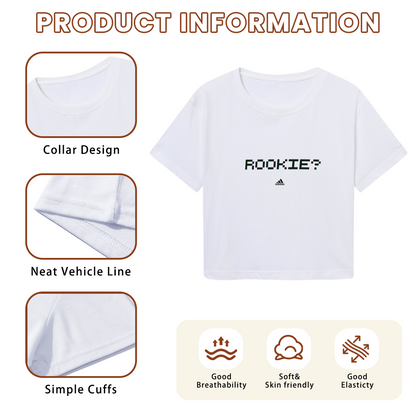Rookie Pixel Letter Print Streetwear Crop Tee