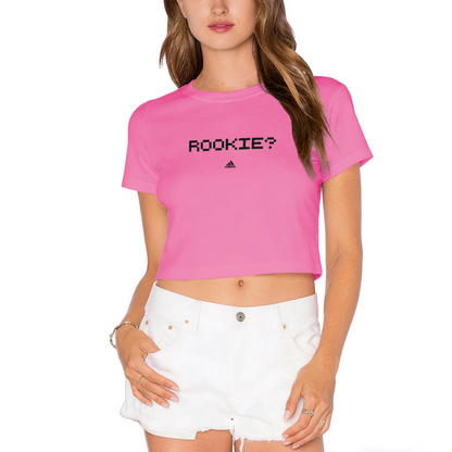 Rookie Pixel Letter Print Streetwear Crop Tee