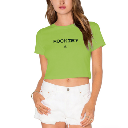 Rookie Pixel Letter Print Streetwear Crop Tee