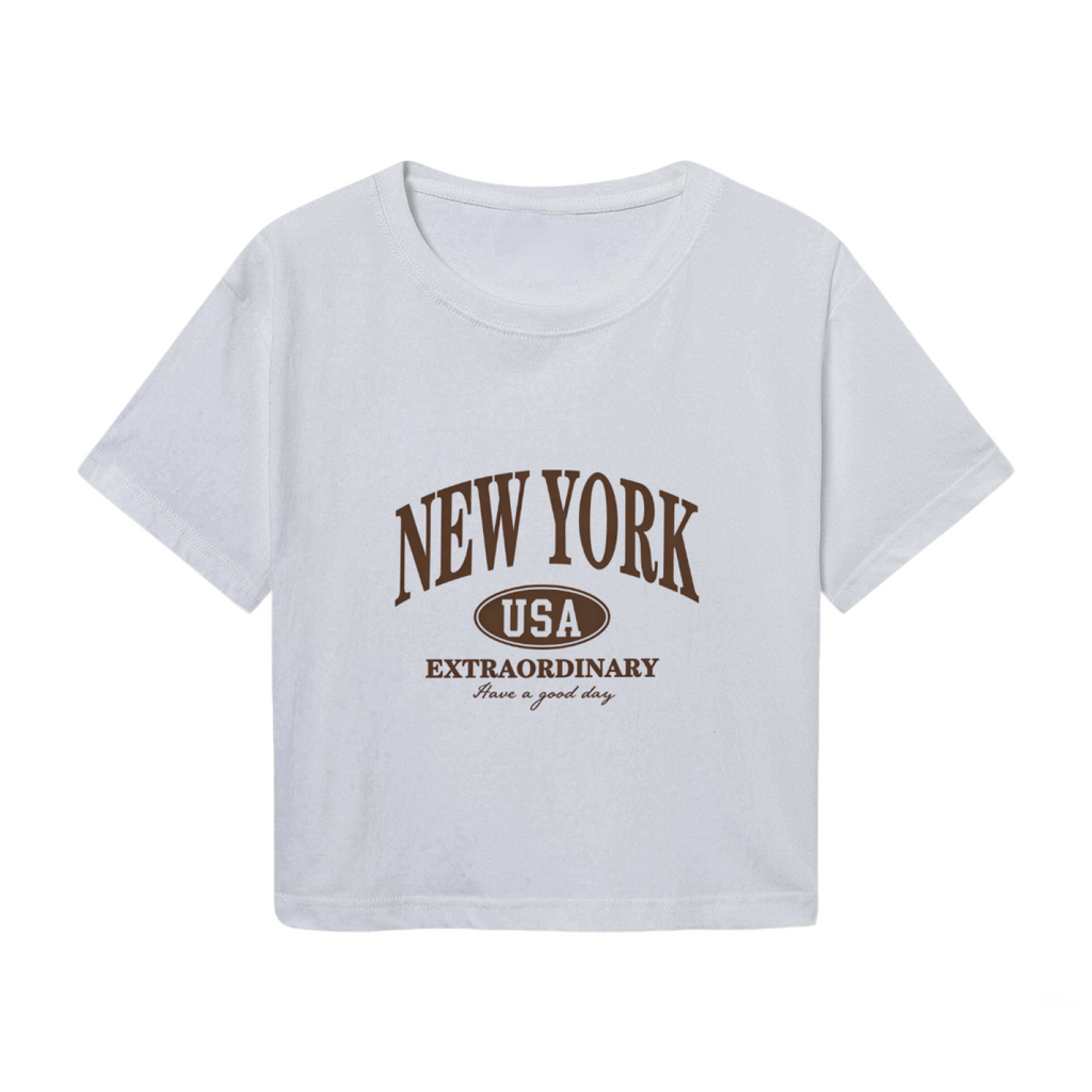 Retro New York USA Extraordinary Y2K Crop Top