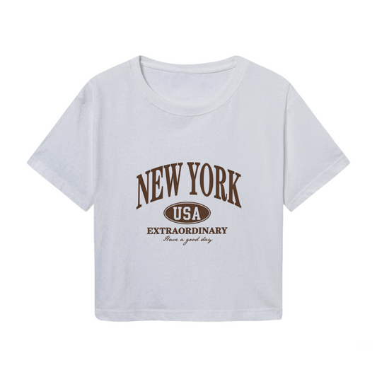 Retro New York USA Extraordinary Y2K Crop Top