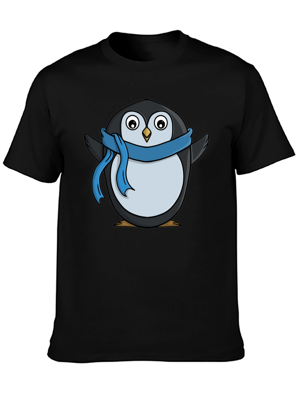 Penguin Scarf T-Shirt - Black