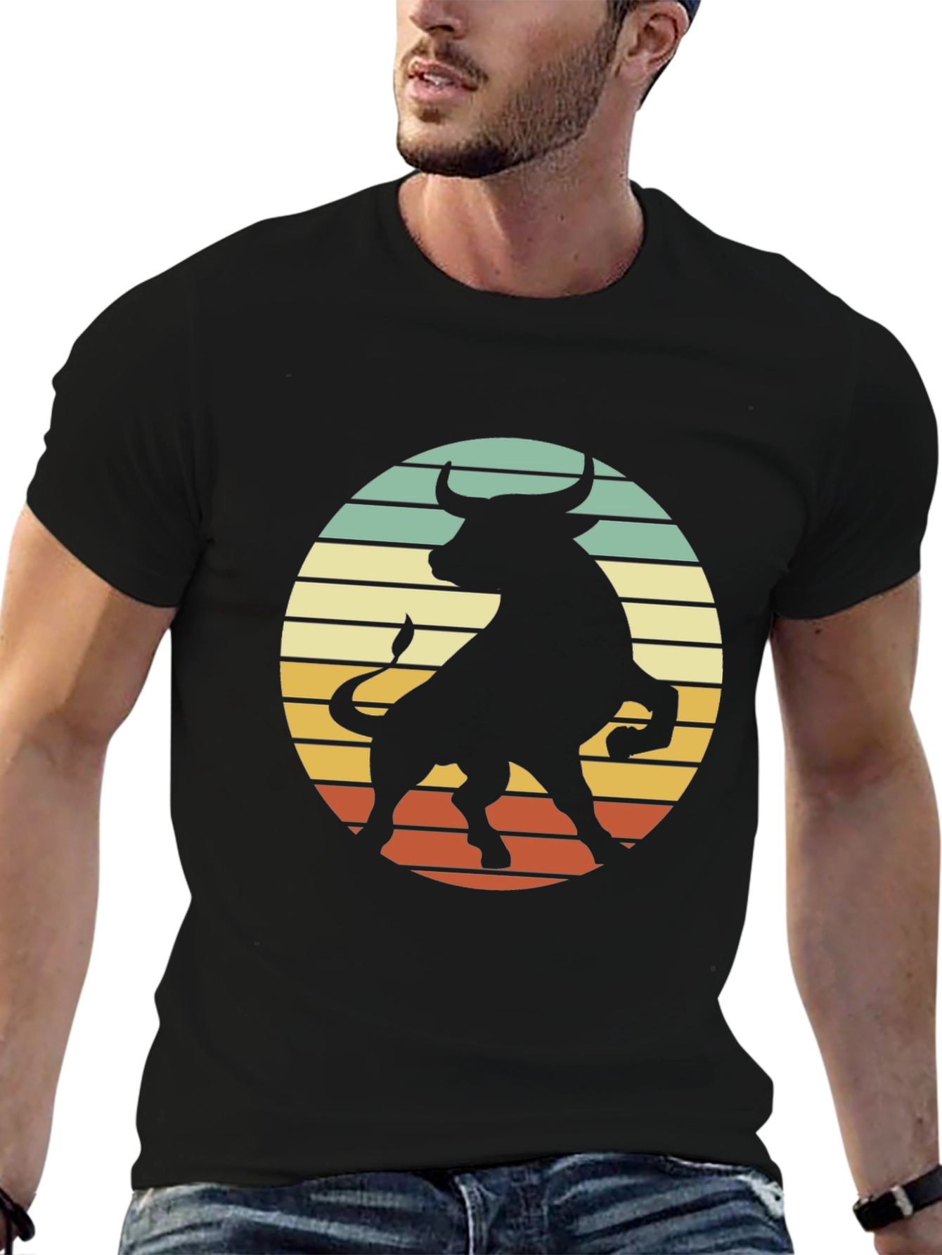 Retro Bull Silhouette Graphic Tee
