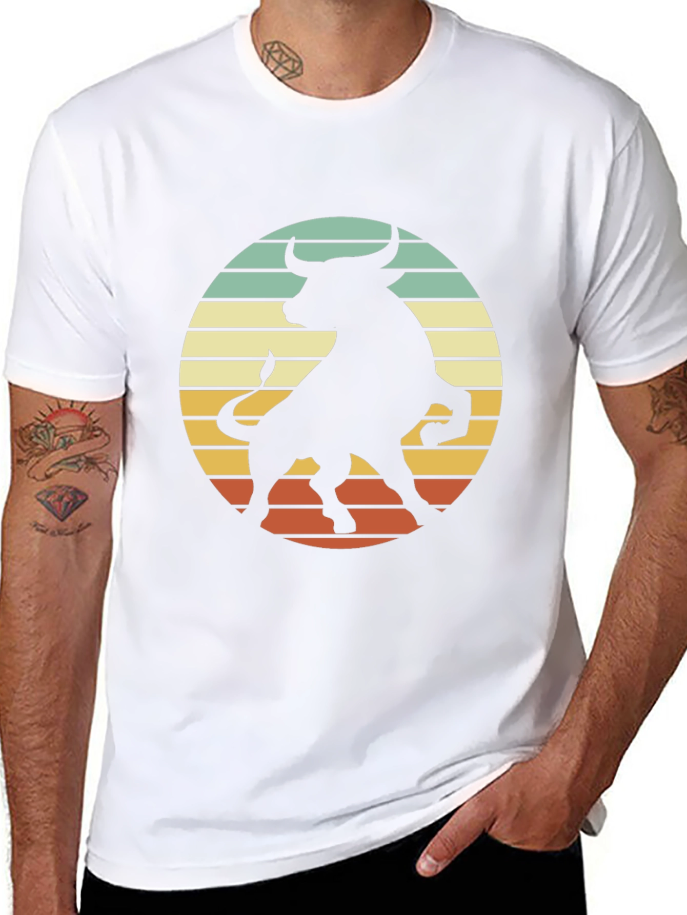 Retro Bull Silhouette Graphic Tee