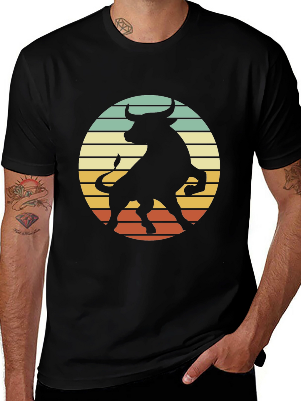 Retro Bull Silhouette Graphic Tee