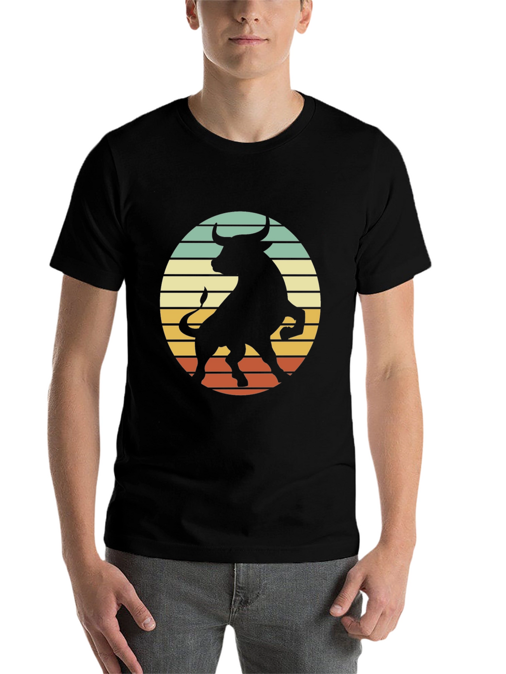 Retro Bull Silhouette Graphic Tee