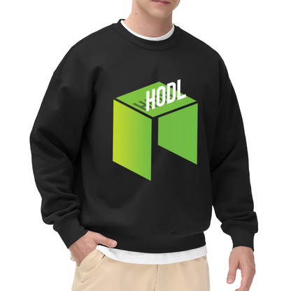 HODL Isometric 3D Cube Crypto Crewneck Sweatshirt | Cryptocurrency Holder Minimalist Pullover, Blockchain Gift