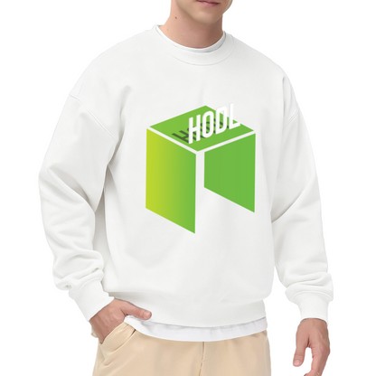 HODL Isometric 3D Cube Crypto Crewneck Sweatshirt | Cryptocurrency Holder Minimalist Pullover, Blockchain Gift