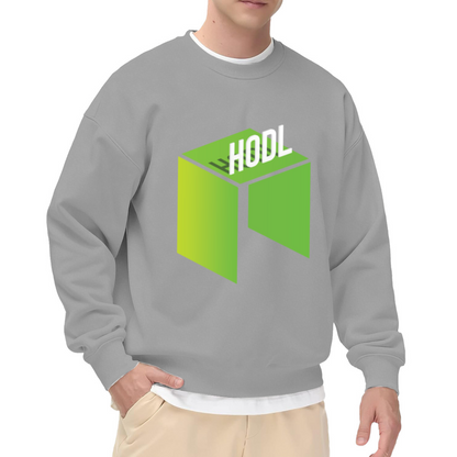 HODL Isometric 3D Cube Crypto Crewneck Sweatshirt | Cryptocurrency Holder Minimalist Pullover, Blockchain Gift
