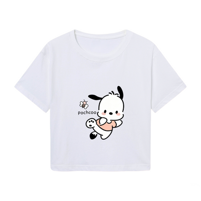 Outline Wink Hello Kitty Red Crop Top Simple Stylish Y2K Cropped Top