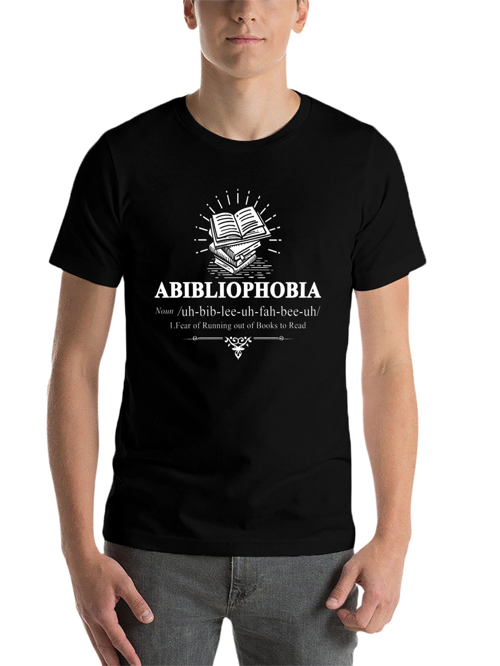 Abibliophobia T-Shirt: Fear of Running Out of Books!