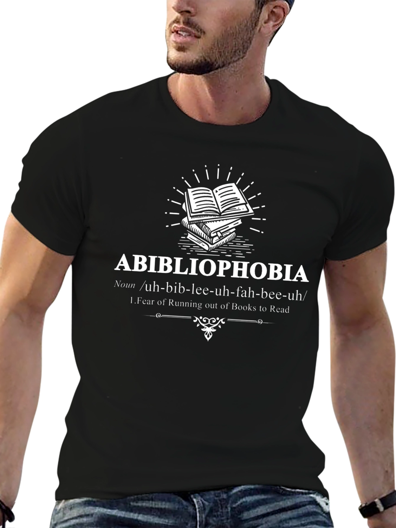 Abibliophobia T-Shirt: Fear of Running Out of Books!