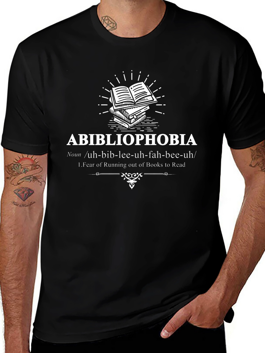 Abibliophobia T-Shirt: Fear of Running Out of Books!