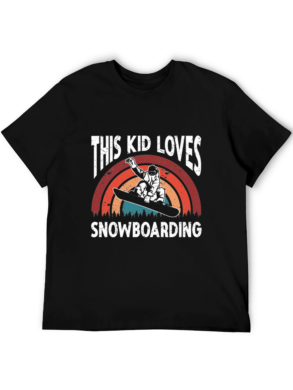 This Kid Loves Snowboarding T-Shirt - Black