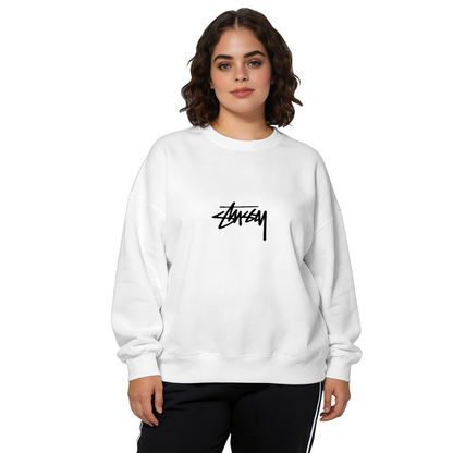 Streetwear Graffiti Signature Logo White Crewneck Sweatshirt