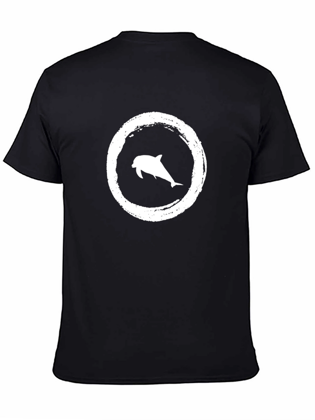 Dolphin Circle Graphic Tee - Black Casual T-Shirt