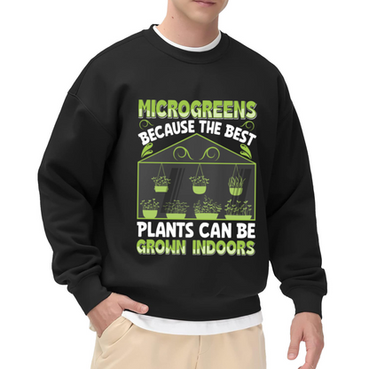 Microgreens Indoor Grow Sweatshirt | Funny Plant Shelf Graphic Crewneck, Indoor Gardening Pullover Top, Plant Mom Dad Gift