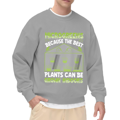 Microgreens Indoor Grow Sweatshirt | Funny Plant Shelf Graphic Crewneck, Indoor Gardening Pullover Top, Plant Mom Dad Gift