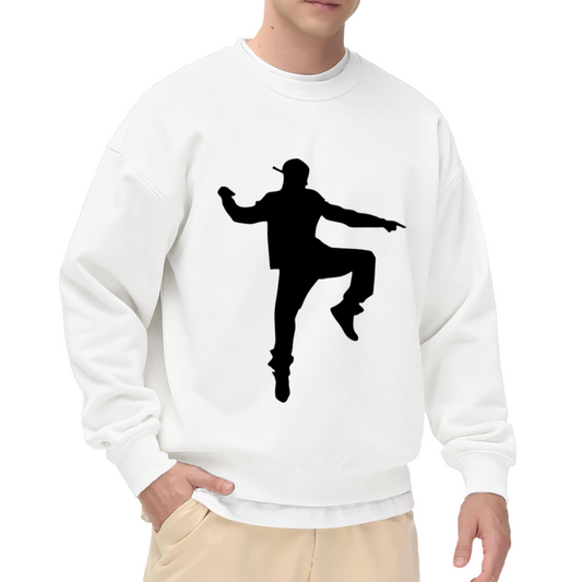Hip Hop Dancer Silhouette Crewneck Sweatshirt | Street Dance Graphic Pullover, Urban Streetwear Top, Dancer Gift