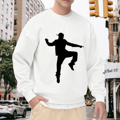 Hip Hop Dancer Silhouette Crewneck Sweatshirt | Street Dance Graphic Pullover, Urban Streetwear Top, Dancer Gift