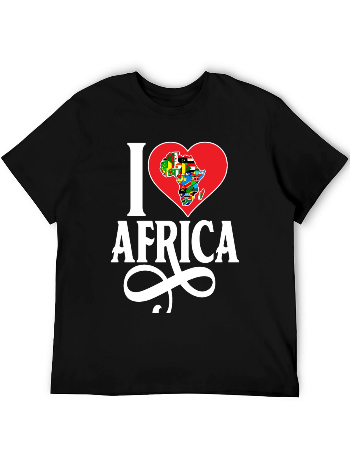 I Heart Africa T-Shirt - Black Cotton Graphic Tee