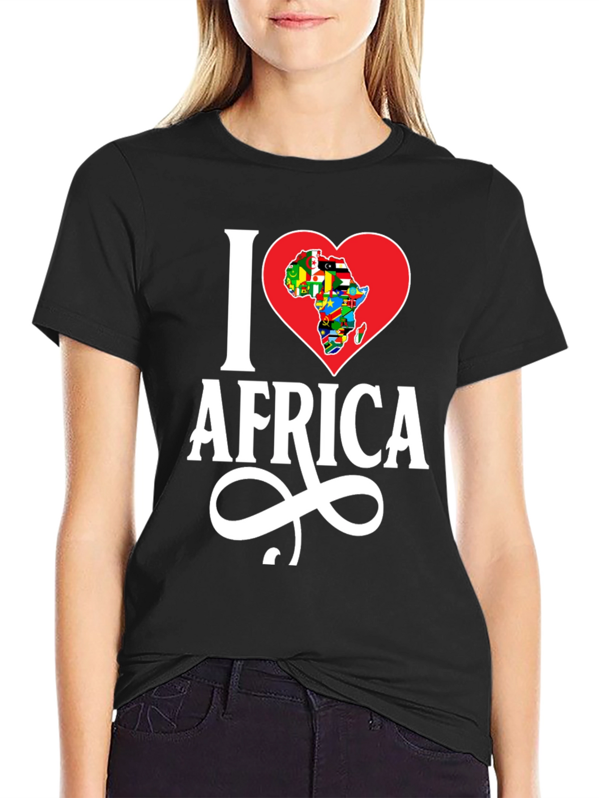 I Heart Africa T-Shirt - Black Cotton Graphic Tee