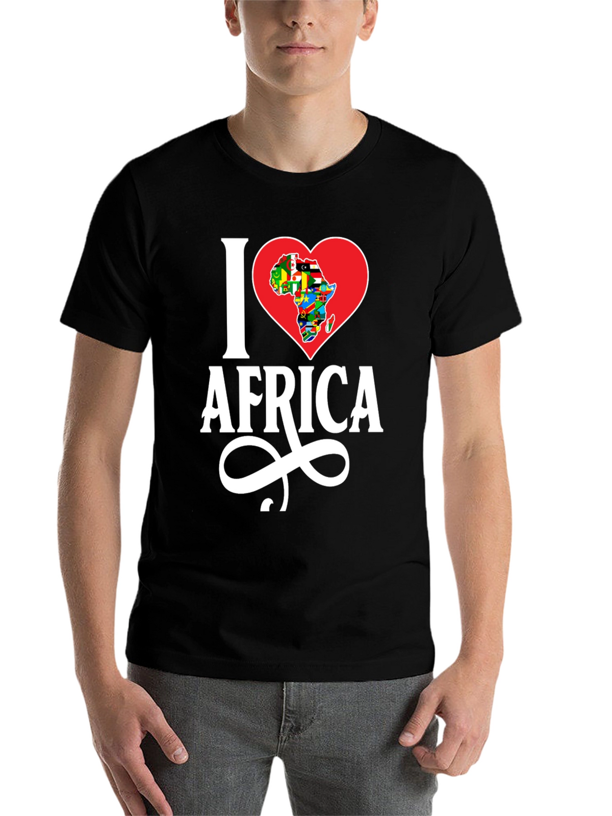 I Heart Africa T-Shirt - Black Cotton Graphic Tee