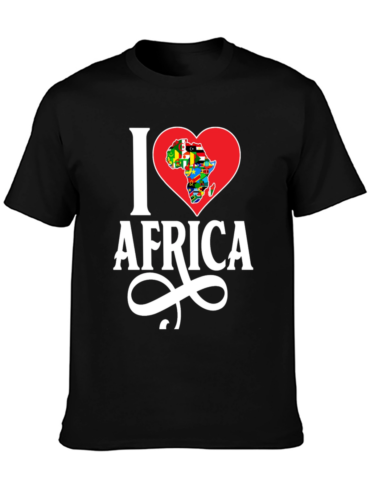 I Heart Africa T-Shirt - Black Cotton Graphic Tee