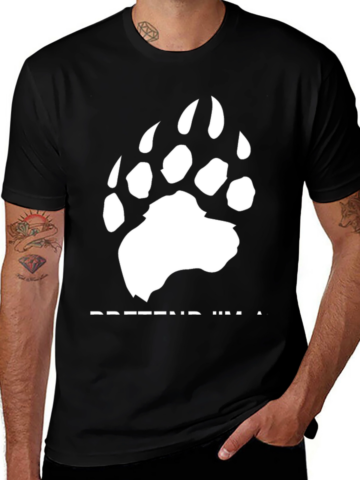 Pretend Im a Bear Graphic Tee - Black