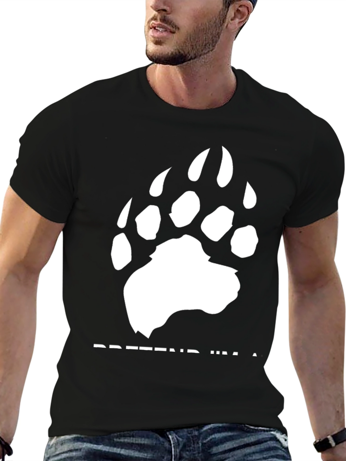 Pretend Im a Bear Graphic Tee - Black