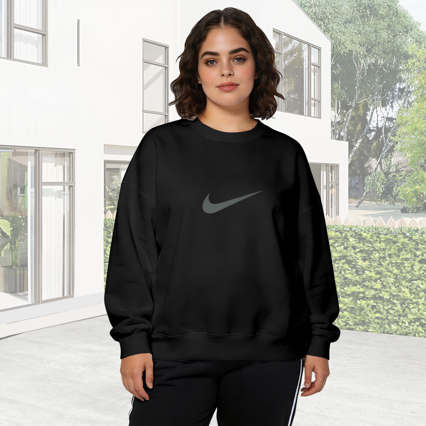 Stylish Simple Pattern Daily Crewneck Sweatshirt