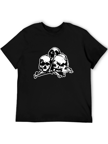 Skull & Crossbones Graphic Tee - Gothic Style