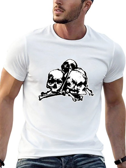Skull & Crossbones Graphic Tee - Gothic Style
